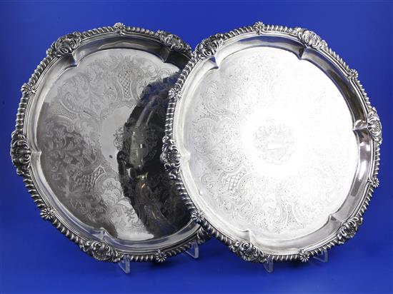 PAUL STORR. A pair of George III silver salvers, 57.5 oz.